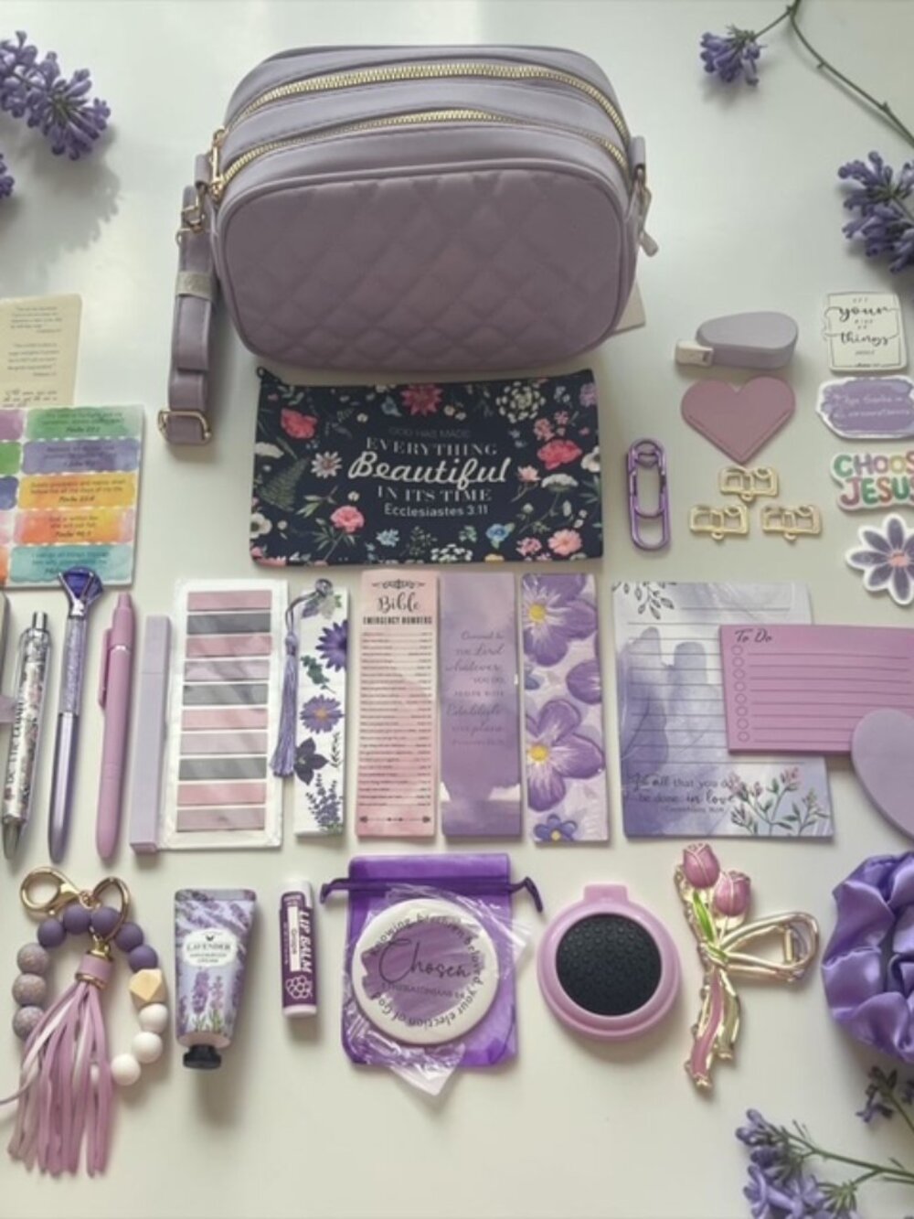 Purple Crossbody Bag with Faith-Based Bookish Bundle